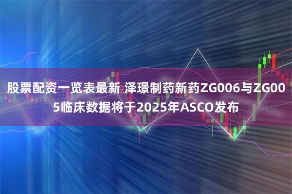 股票配资一览表最新 泽璟制药新药ZG006与ZG005临床数据将于2025年ASCO发布